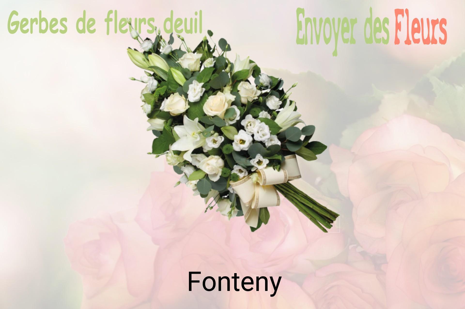 Gerbe de fleurs de deuil livrée à Fonteny